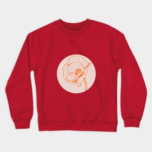 Poppy Pop Art (Orange and Pink) Crewneck Sweatshirt